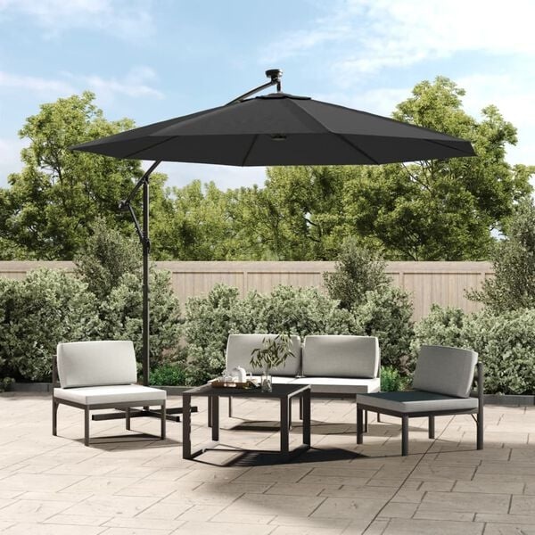 VidaXL Zweefparasol LED 300cm Antraciet - 47% Korting!