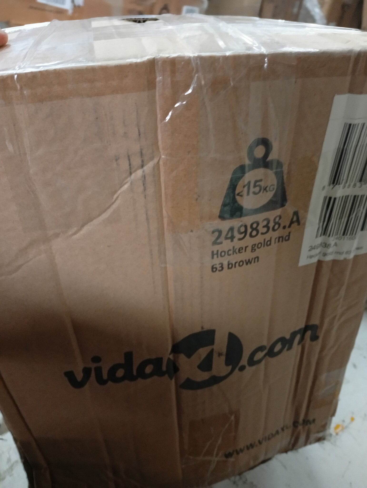 VidaXL Fluweel Kruk Bruin/Goud - 60% Korting! (Lichte Schade)