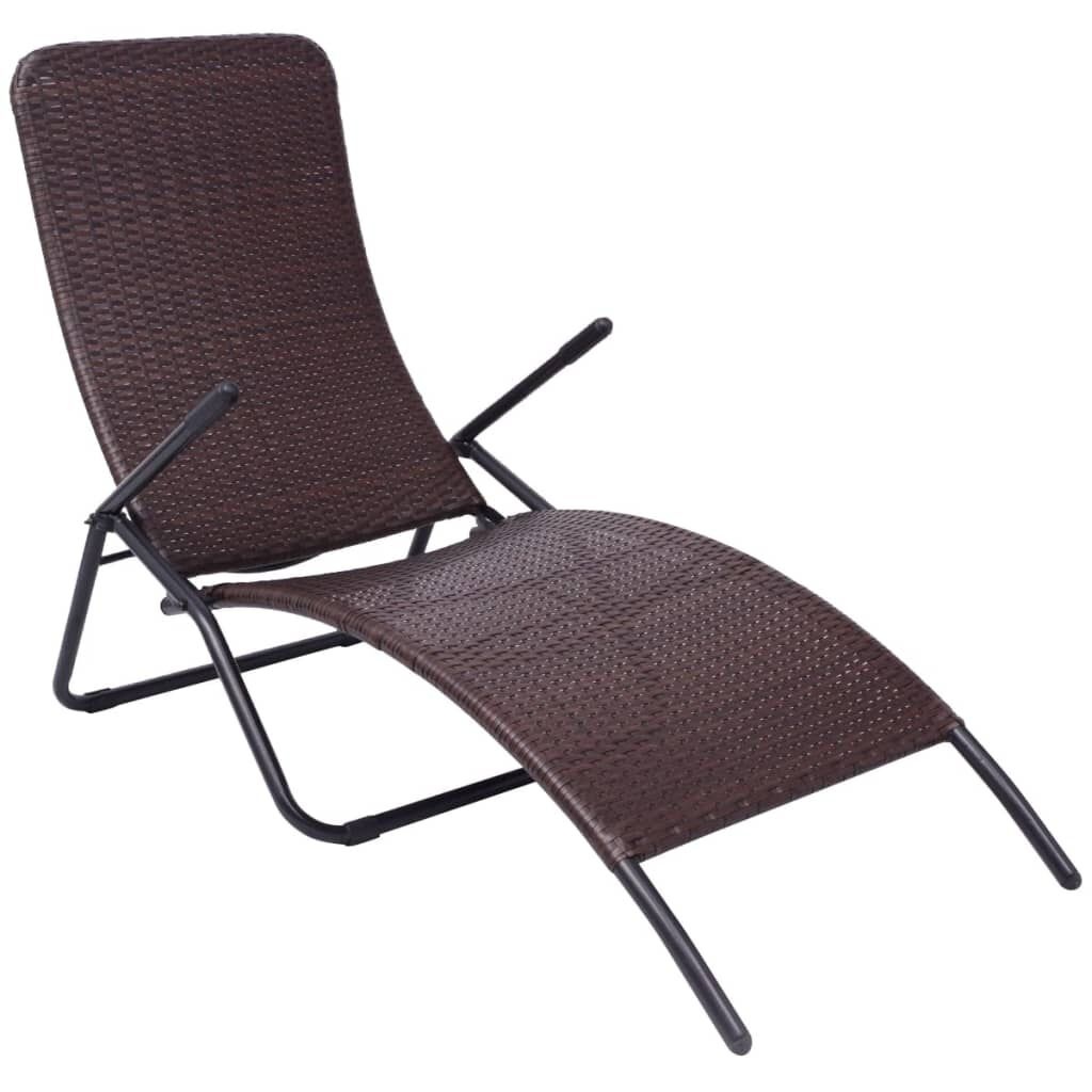 vidaXL Ligbed Bruin Poly Rattan - 51% Korting!