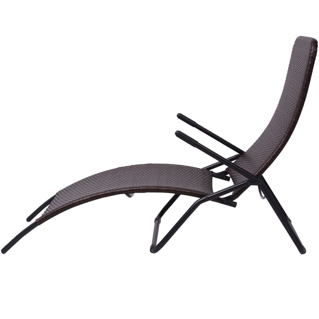 vidaXL Ligbed Bruin Poly Rattan - 51% Korting!