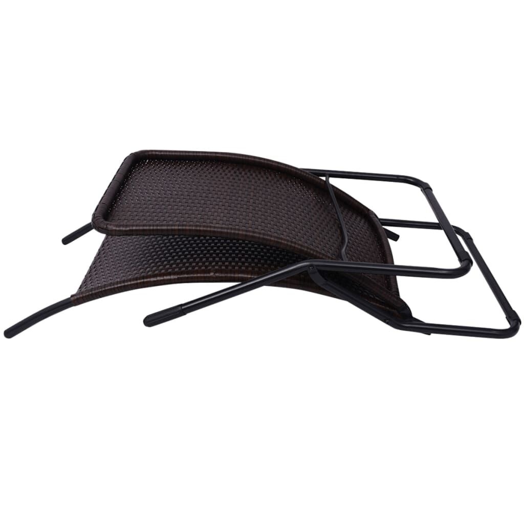 vidaXL Ligbed Bruin Poly Rattan - 51% Korting!