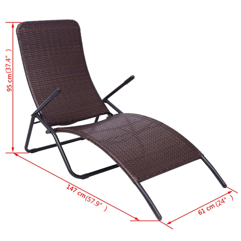 vidaXL Ligbed Bruin Poly Rattan - 51% Korting!
