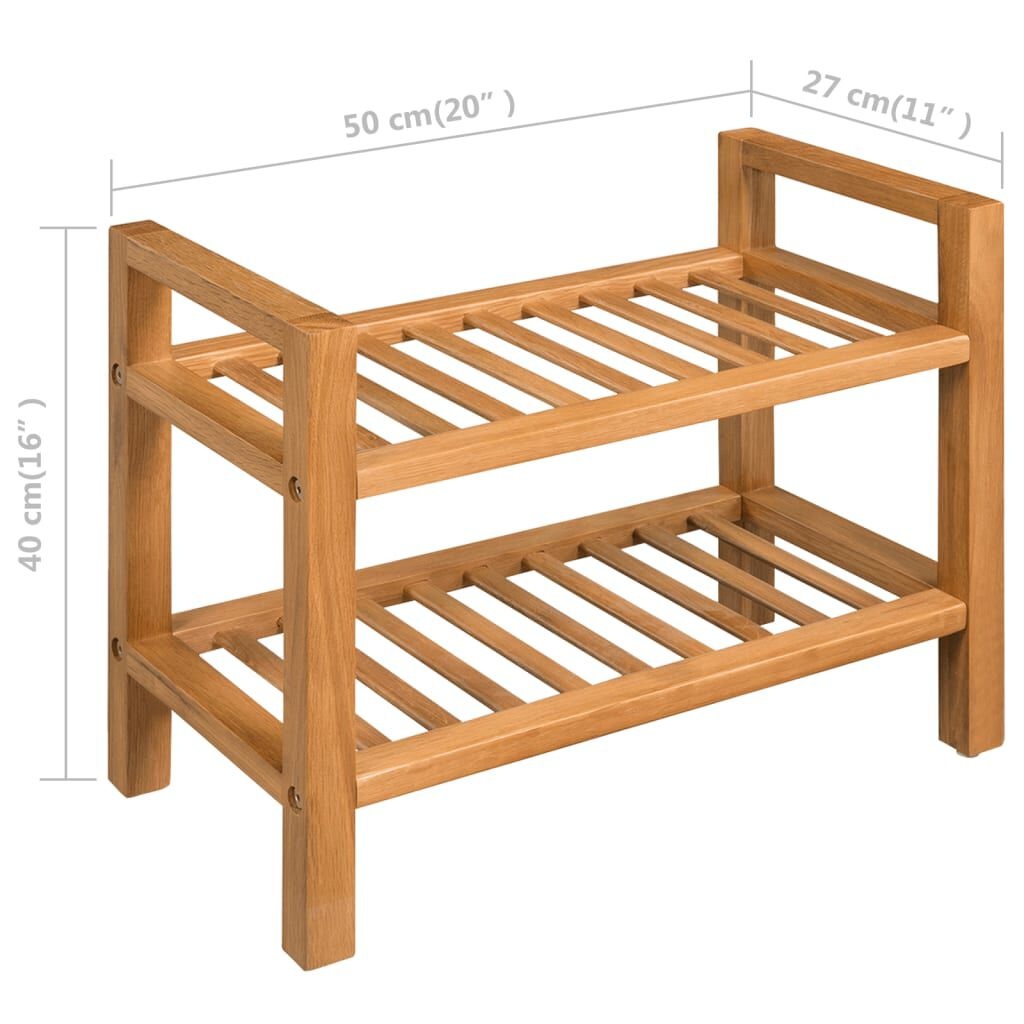 VidaXL Schoenenrek Eikenhout - 50cm - 40% Korting!