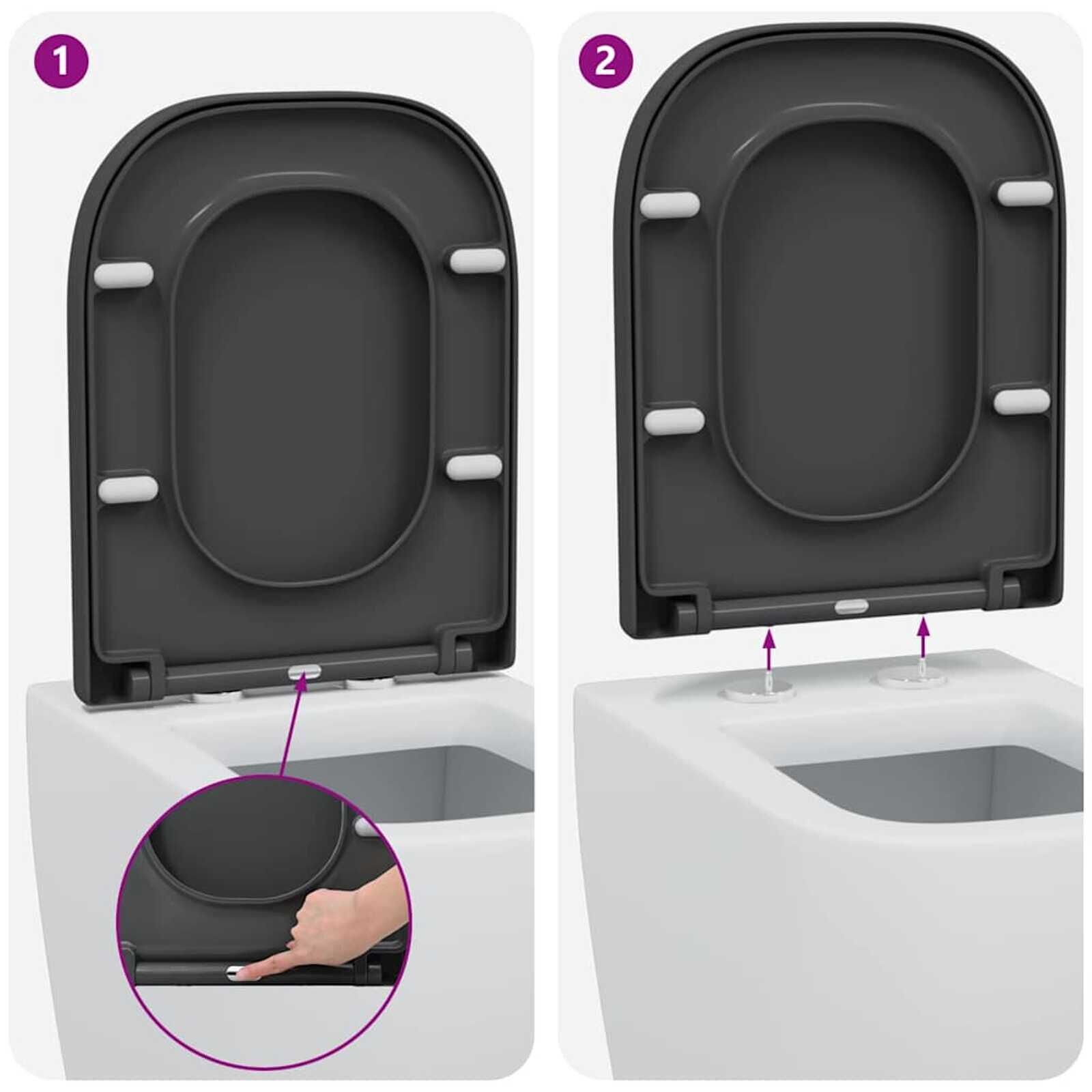 VidaXL Toiletzitting Antraciet - 40% Korting! (Zo Goed Als Nieuw)