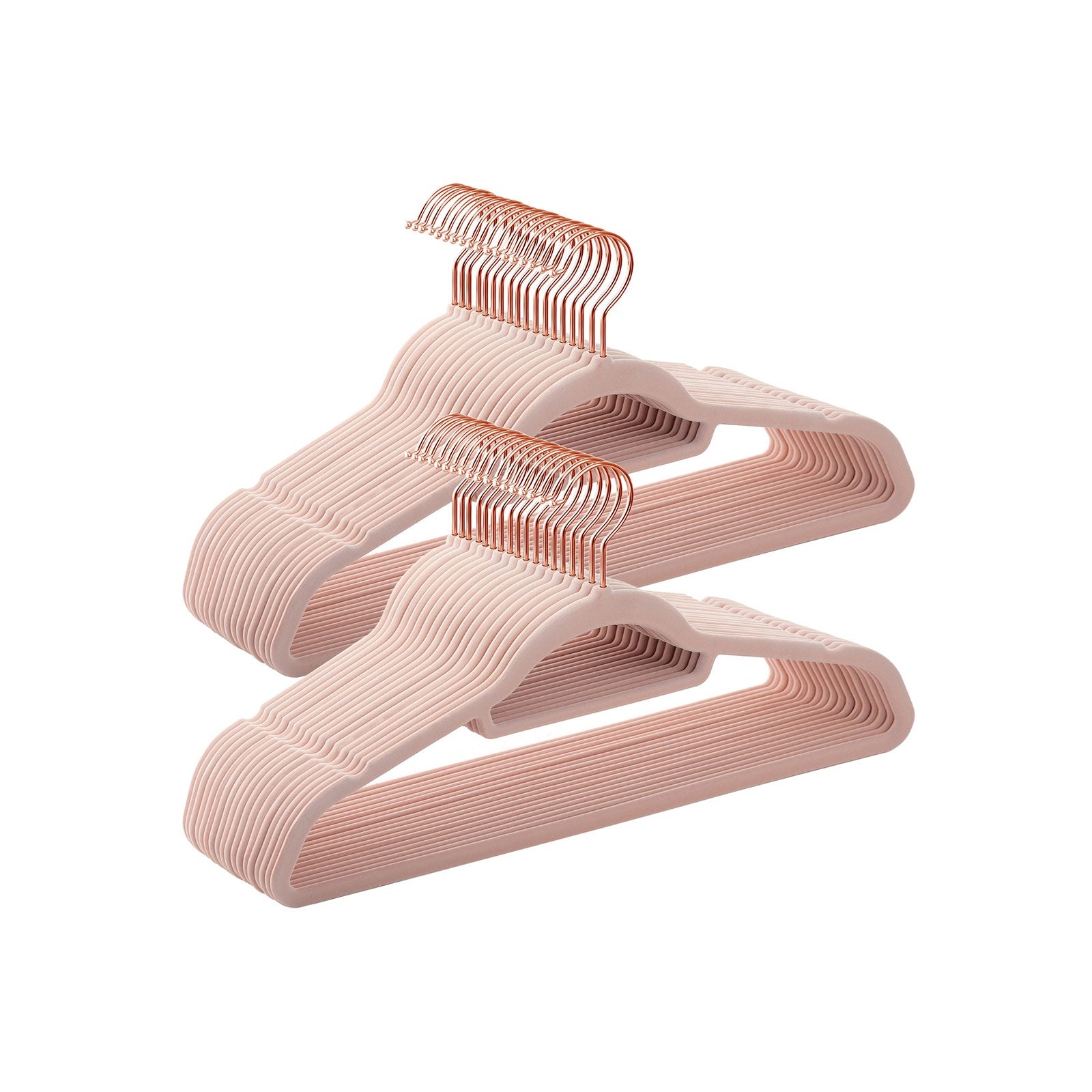 Fluwelen Kleerhangers Roségoud/Roze (50 stuks) -35%!