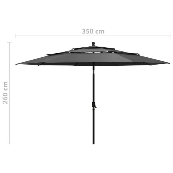 Parasol 3.5m Antraciet - 51% Korting! Zo Goed Als Nieuw