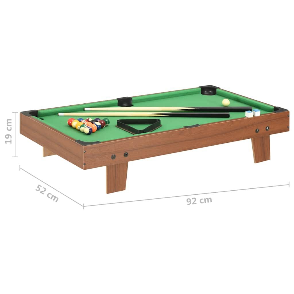 Mini Pooltafel 92cm - Bruin/Groen - 47% Korting!