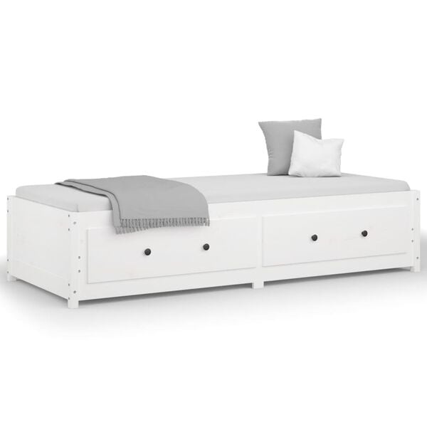 Slaapbank Grenenhout 90x200 Wit - Retourdeal! 40% Korting