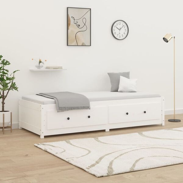 Slaapbank Grenenhout 90x200 Wit - Retourdeal! 40% Korting