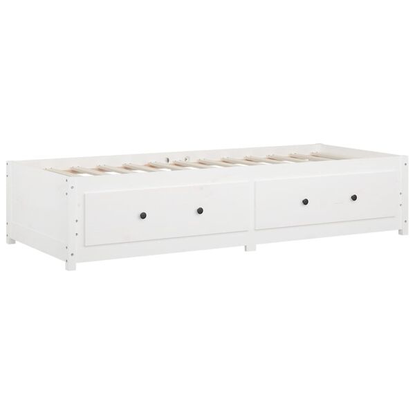 Slaapbank Grenenhout 90x200 Wit - Retourdeal! 40% Korting