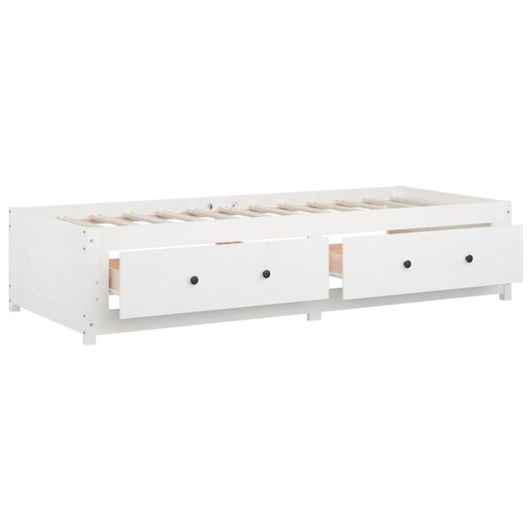 Slaapbank Grenenhout 90x200 Wit - Retourdeal! 40% Korting