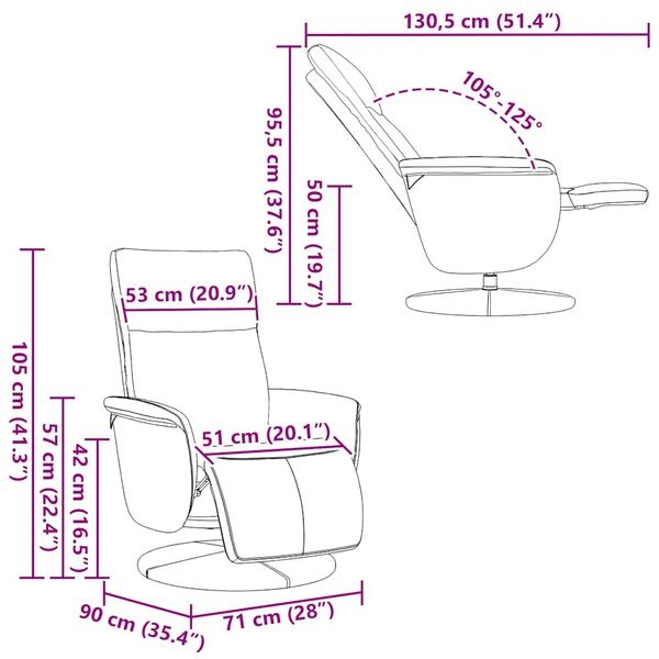 Verstelbare Fauteuil met Voetensteun Wit - 35% Korting!