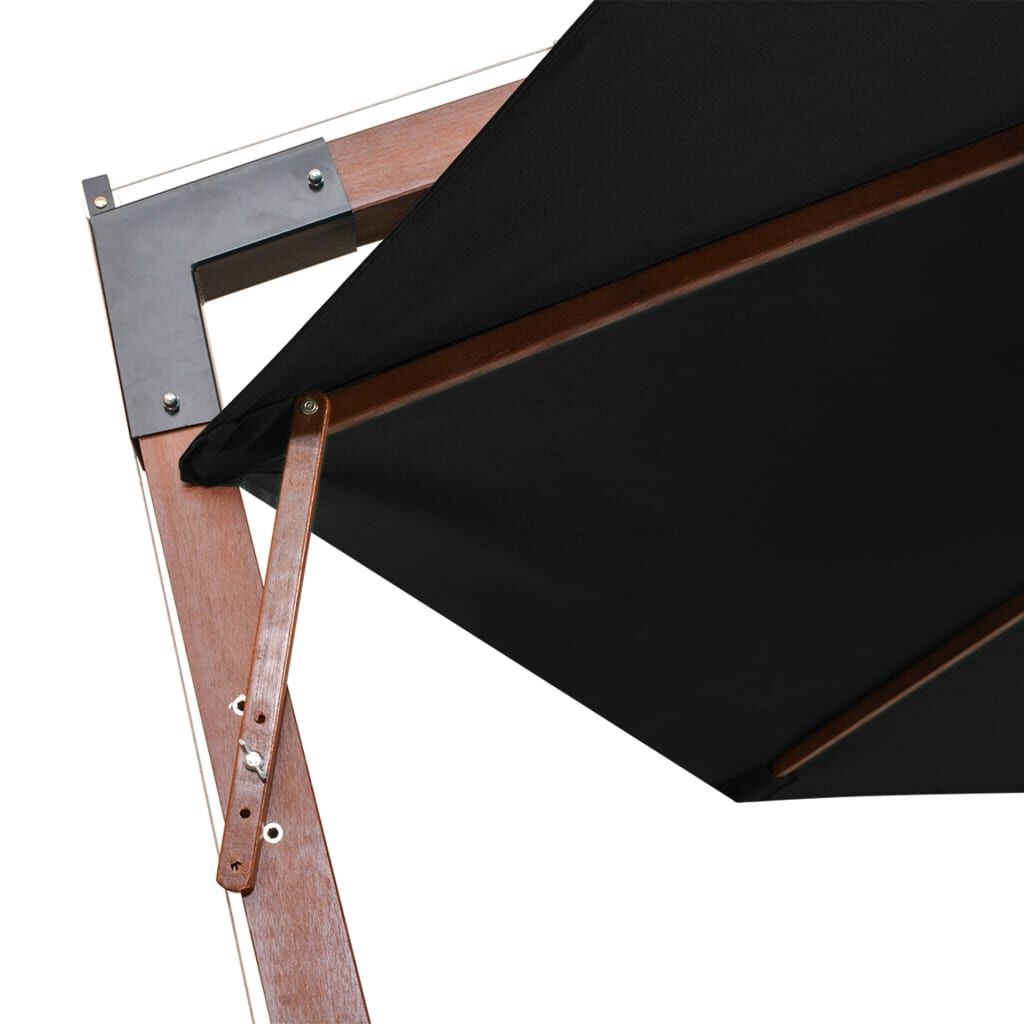 Zweefparasol Vurenhout Zwart 3,5x2,9m - 57% Korting!
