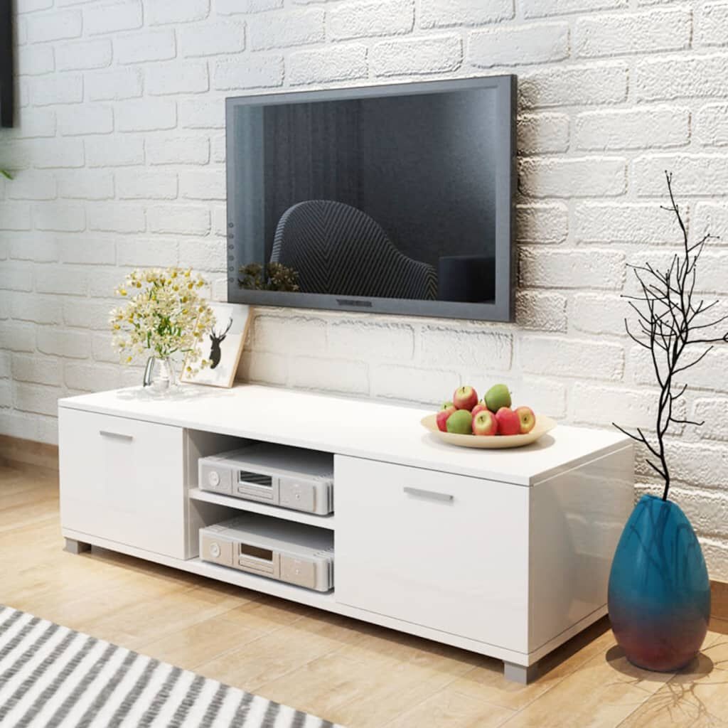 vidaXL TV-Meubel Hoogglans Wit 140cm - 35% Korting!