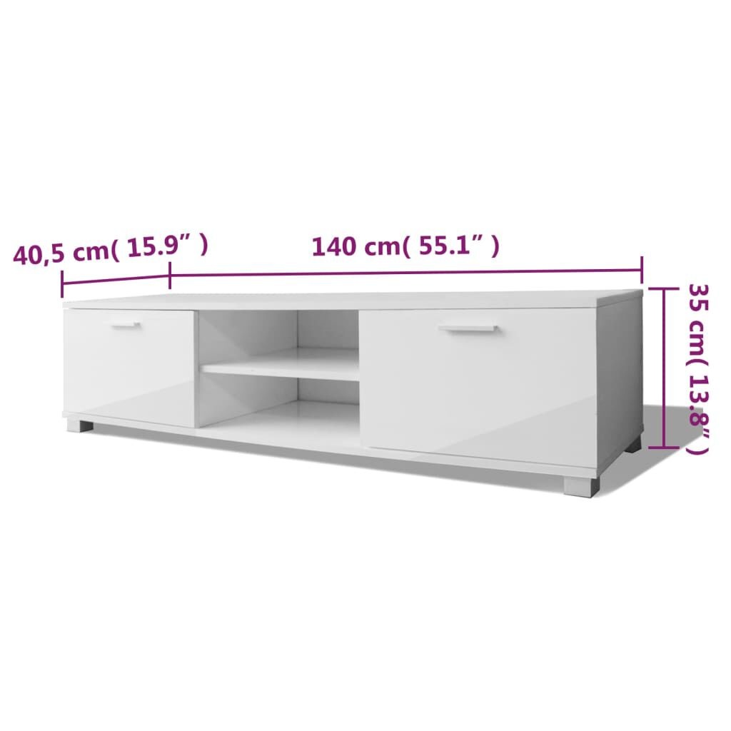 vidaXL TV-Meubel Hoogglans Wit 140cm - 35% Korting!
