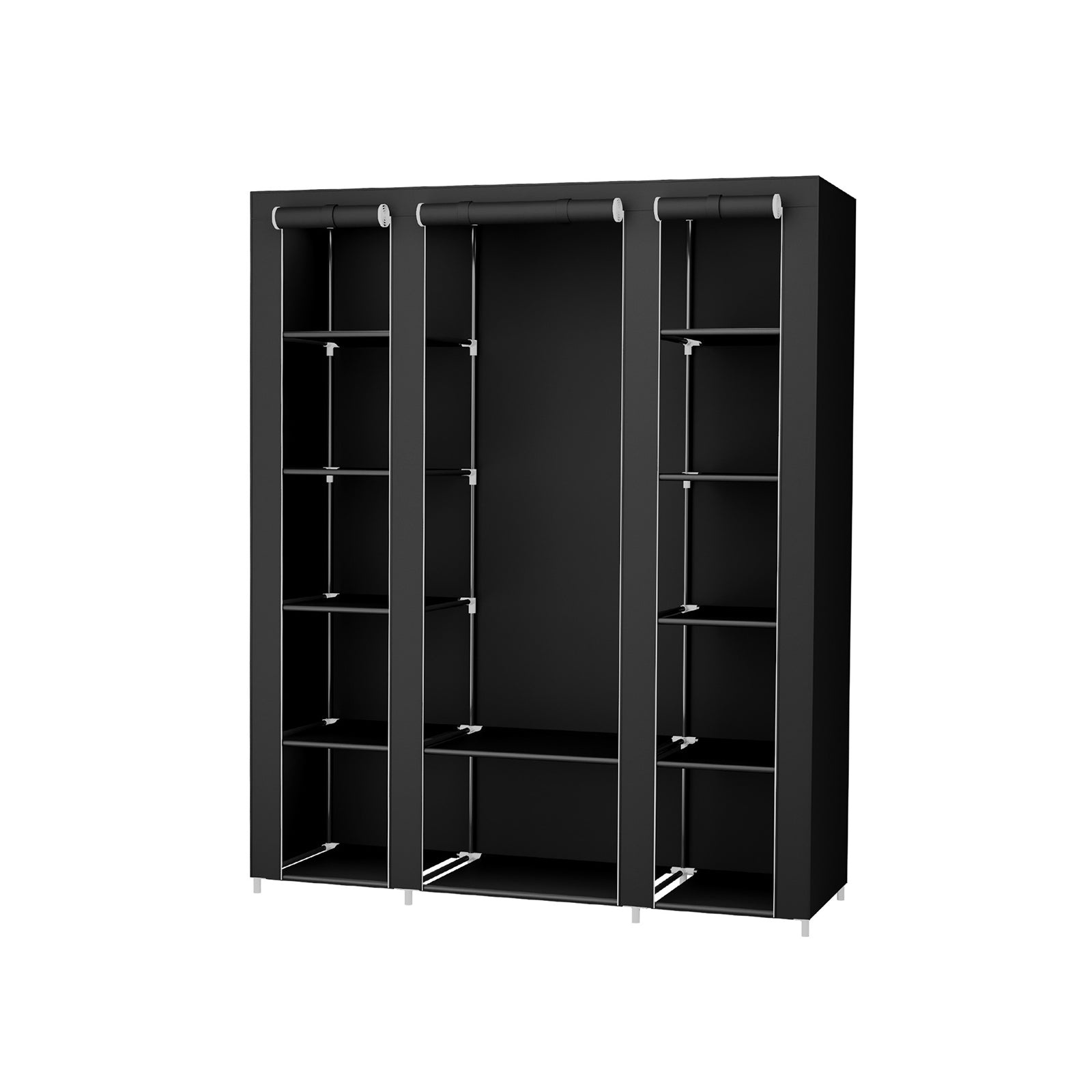 Kledingkast Zwart - 12 Planken - 40% Korting! (Gemonteerd)