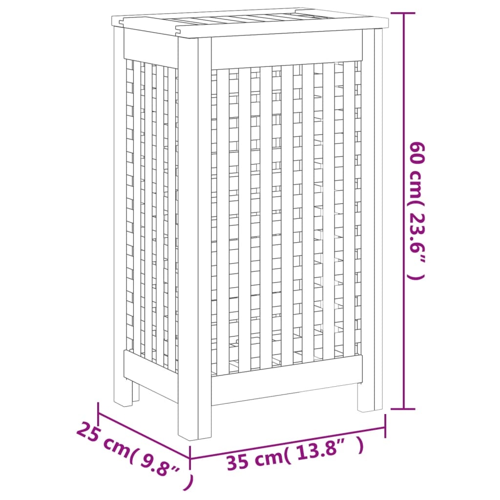 vidaXL Teakhouten Wasmand 35x25x60cm - 55% Korting!