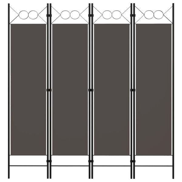 Kamerscherm 4 Panelen Antraciet 160x180cm - 40% Korting!