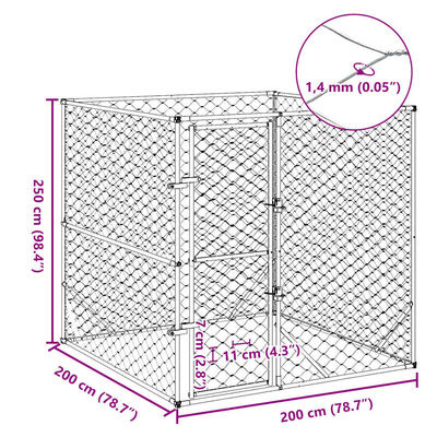 Hondenkennel 2x2x2m Gegalvaniseerd - 40% Korting!