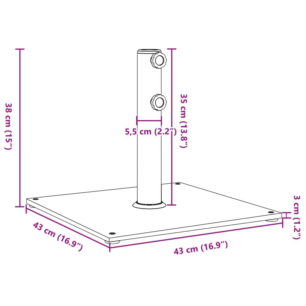 vidaXL Parasolvoet 17kg - Ø32/38/48mm - 40% Korting!