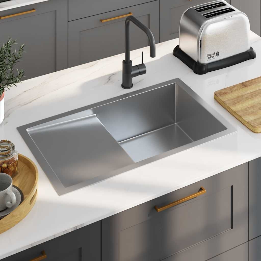 VidaXL Handgemaakte Spoelbak RVS - 35% Korting!