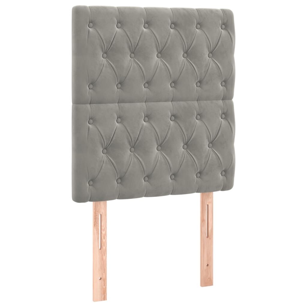 vidaXL Hoofdborden 2x Lichtgrijs Fluweel 80cm - 46% Korting!