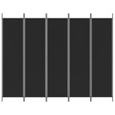 Kamerscherm 5 Panelen Zwart 250x200cm - 40% Korting!