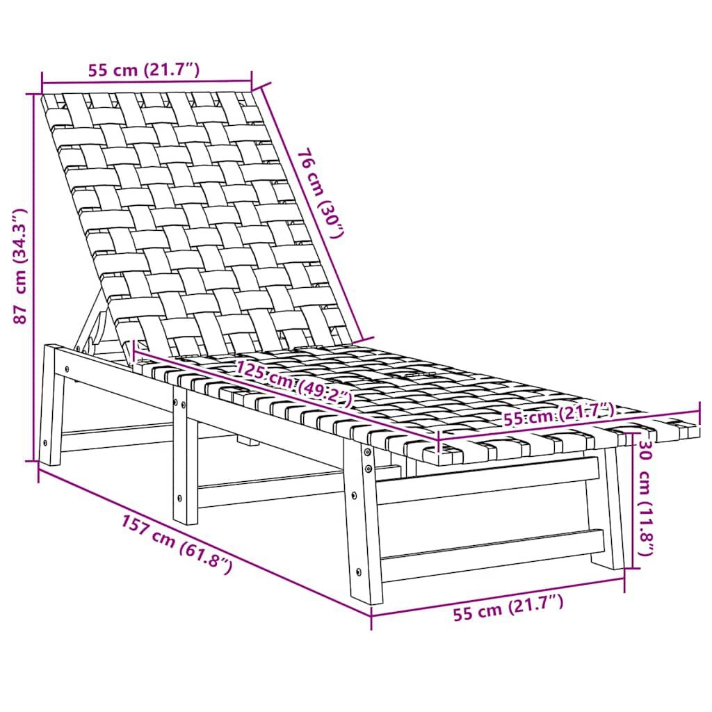 VidaXL Ligbed Acaciahout & Stof Rood -46% Korting!