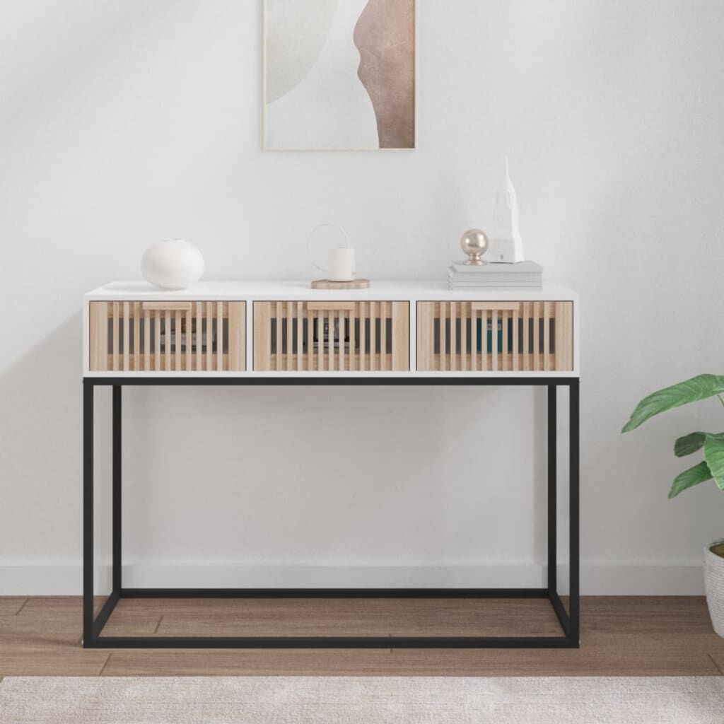 Wandtafel Wit Hout/IJzer 105cm - 40% Korting! (Retour)