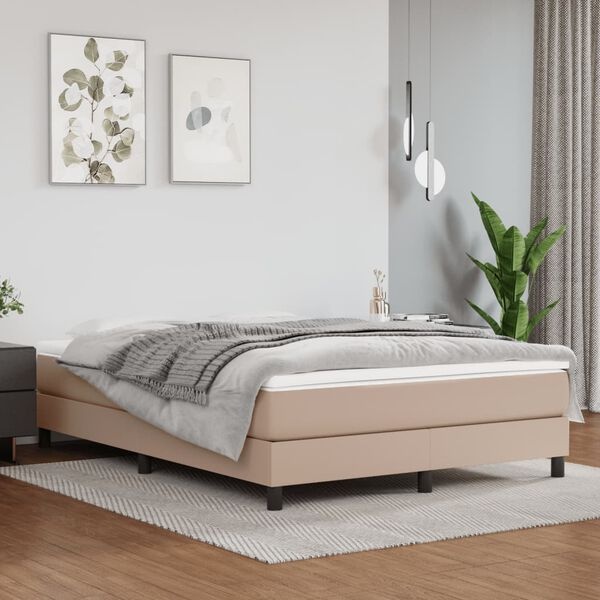 vidaXL Bedframe Cappuccino 140x200 cm - 40% Korting!