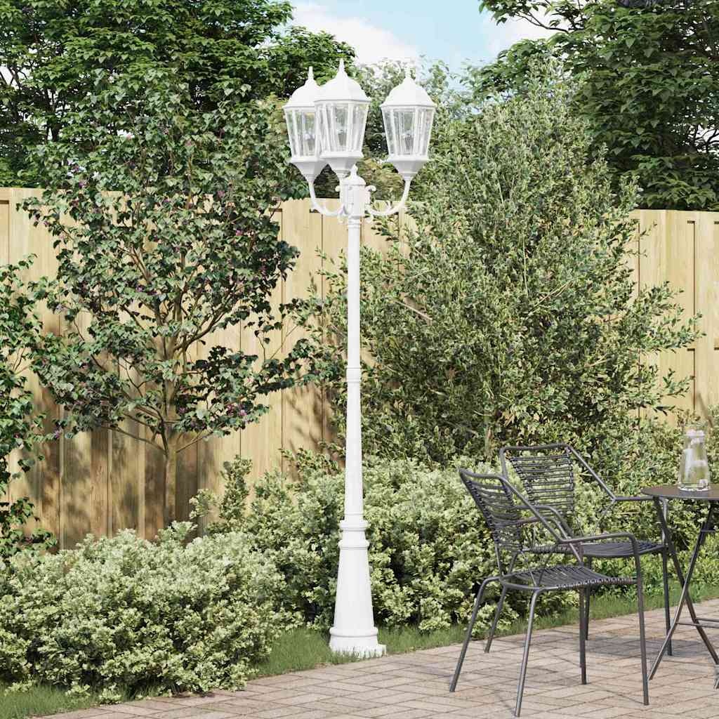 vidaXL Tuinlamp Wit 235cm - 40% Korting! Aluminium