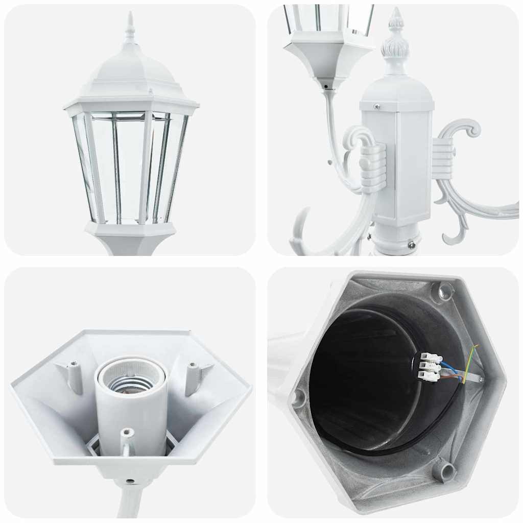 vidaXL Tuinlamp Wit 235cm - 40% Korting! Aluminium