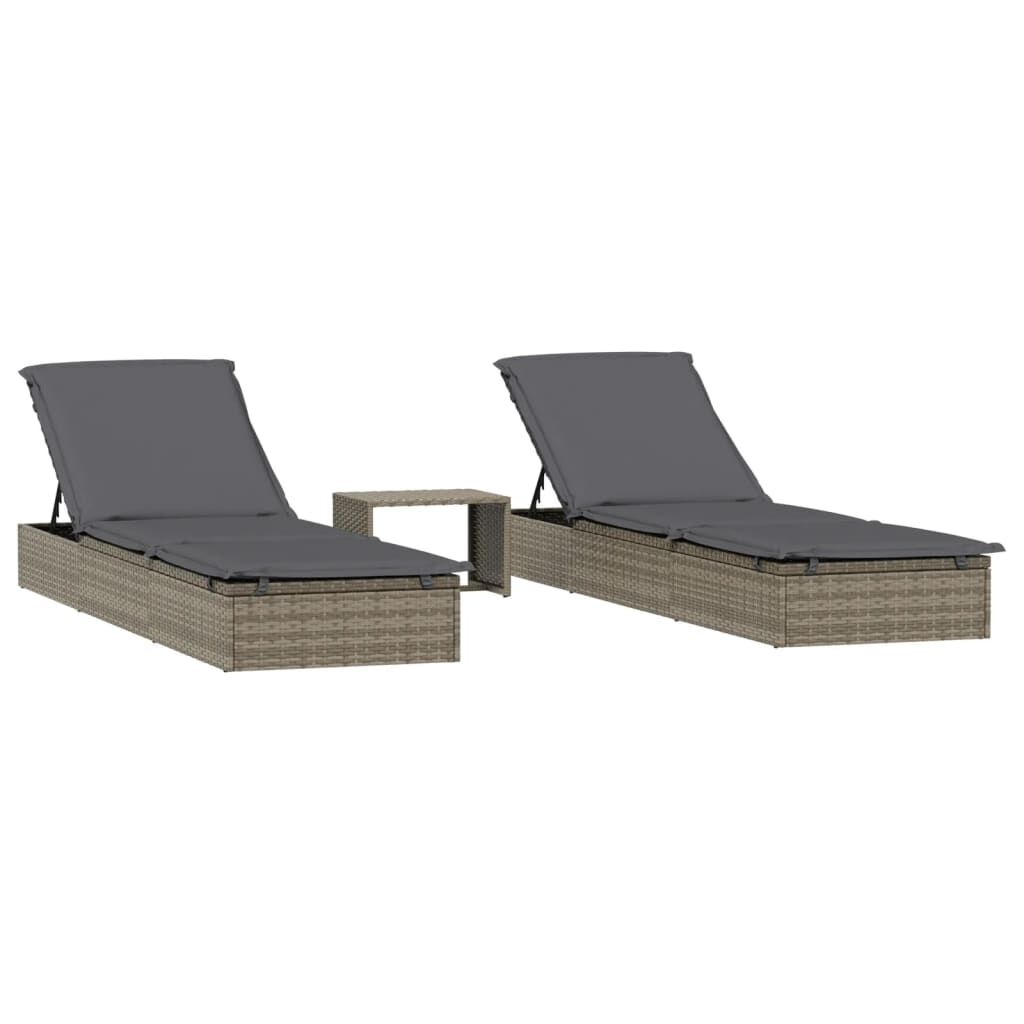vidaXL Ligbedden Set (2) + Tafel Grijs - 35% Korting!