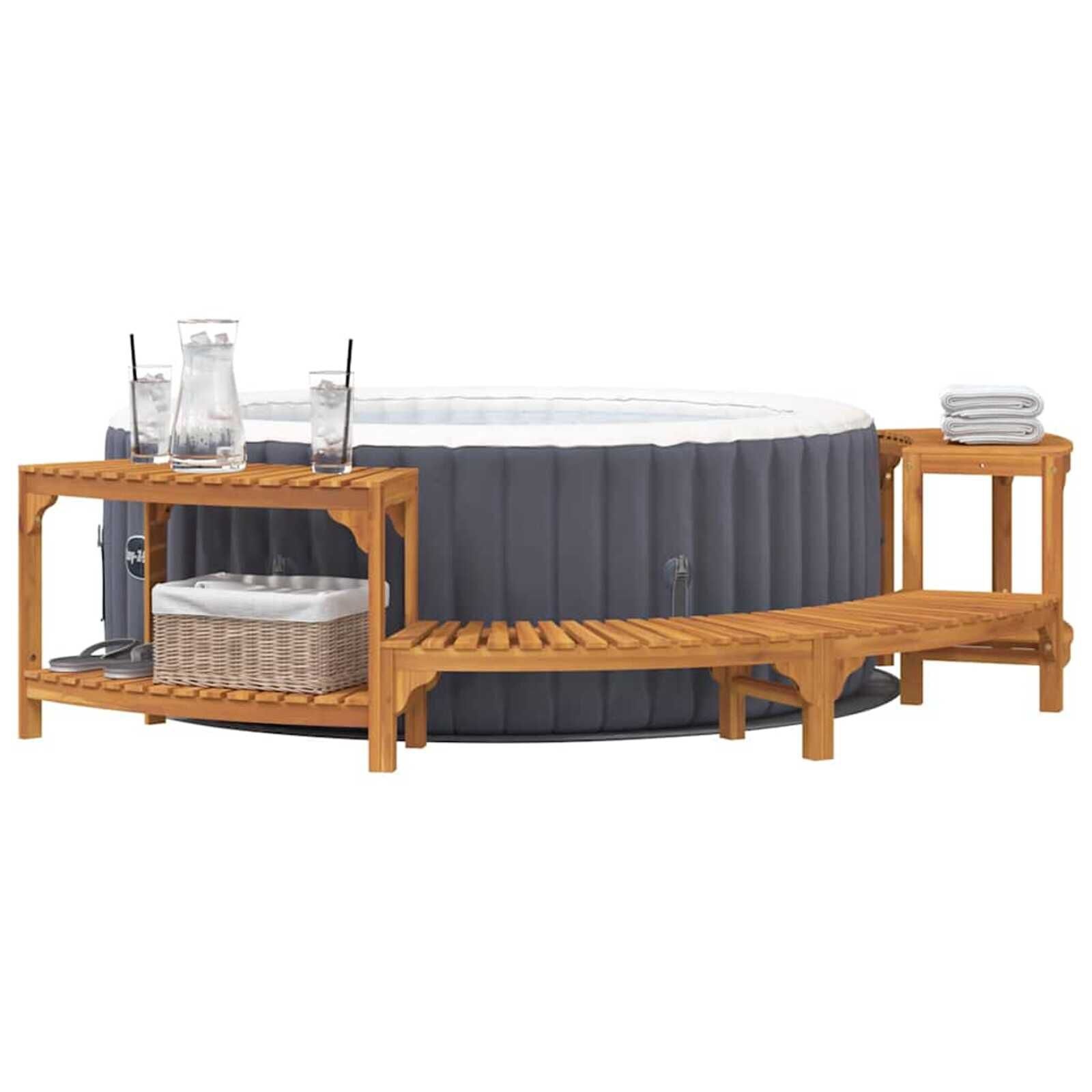 vidaXL Hot Tub Omgeving Acaciahout Bruin - 40% Korting!