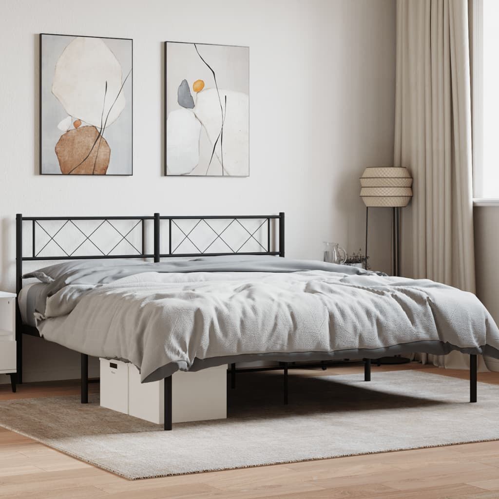 vidaXL Bedframe 120x200 Zwart Metaal - 40% Korting!