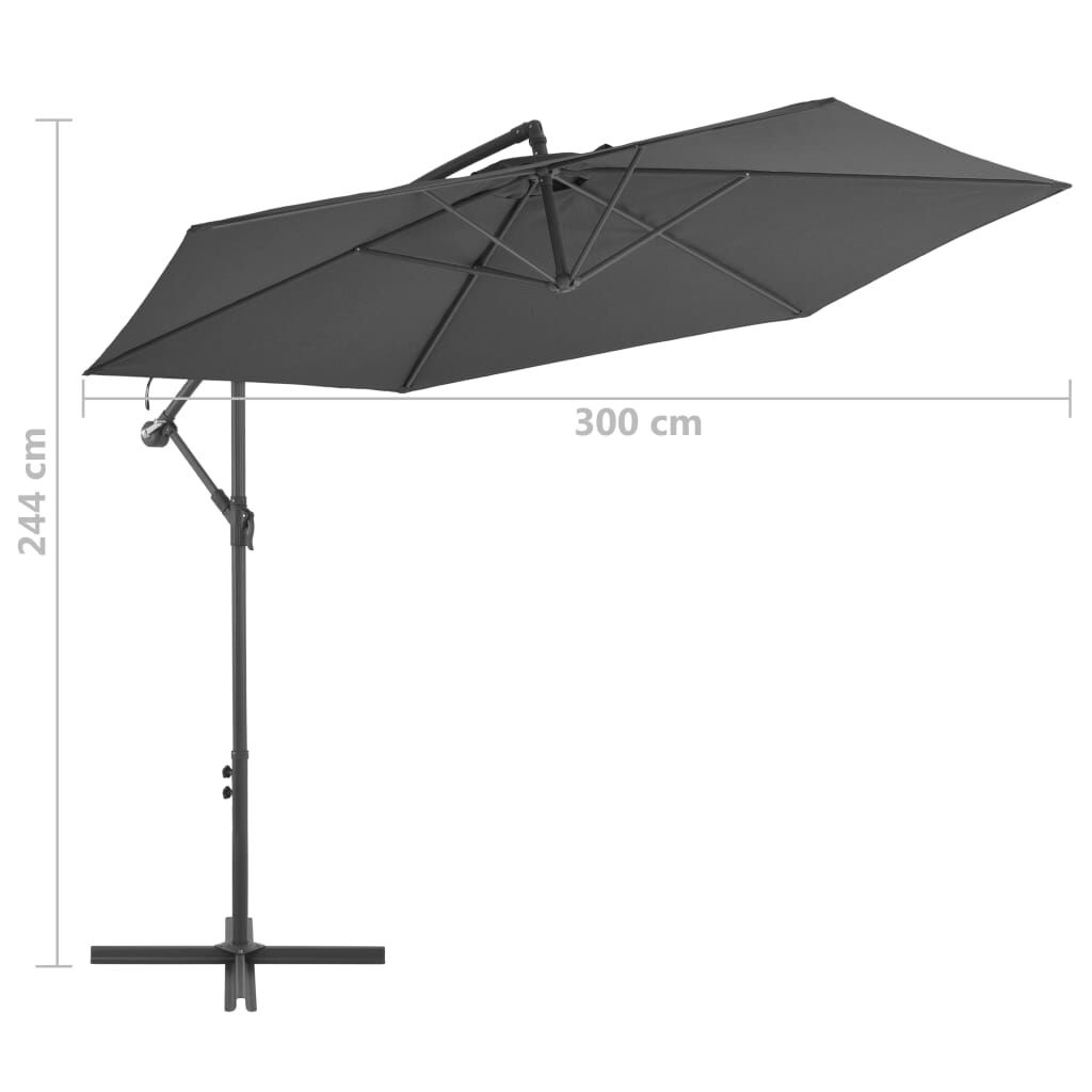 Zweefparasol 300cm Antraciet - 46% Korting!