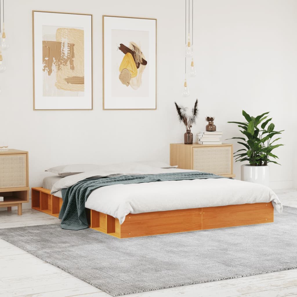 Grenen Bedframe 120x190 cm Wasbruin - 40% Korting!