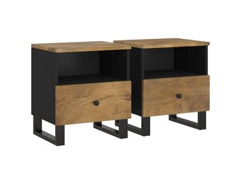 Nachtkastjes (2x) Mango/Hout - 55% Korting! Krasjes