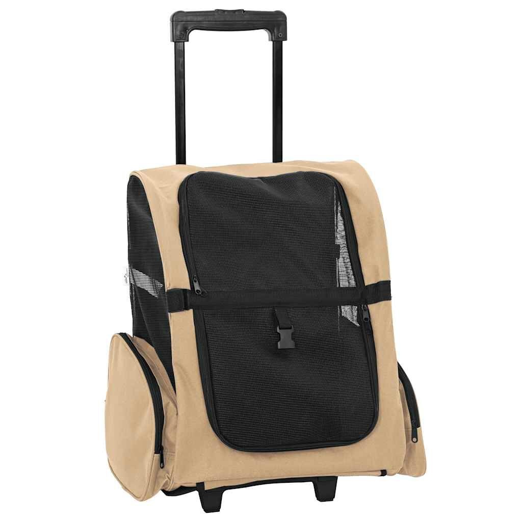 vidaXL Huisdierentrolley 3-in-1 Zand - 40% Korting!