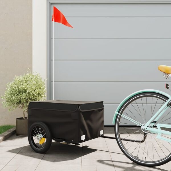 VidaXL Fietstrailer Zwart - 30kg - 40% Korting!