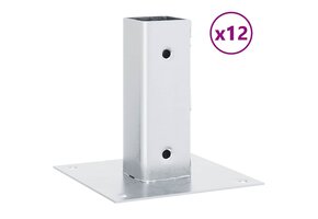 vidaXL Spokkels Vierkant 12st - Gegalvaniseerd Staal - 40% Korting!