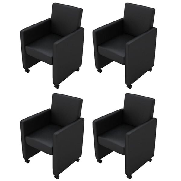vidaXL Eetkamerstoelen (4 st) Zwart Kunstleer -67% Korting!
