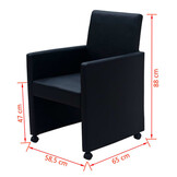 vidaXL Eetkamerstoelen (4 st) Zwart Kunstleer -67% Korting!