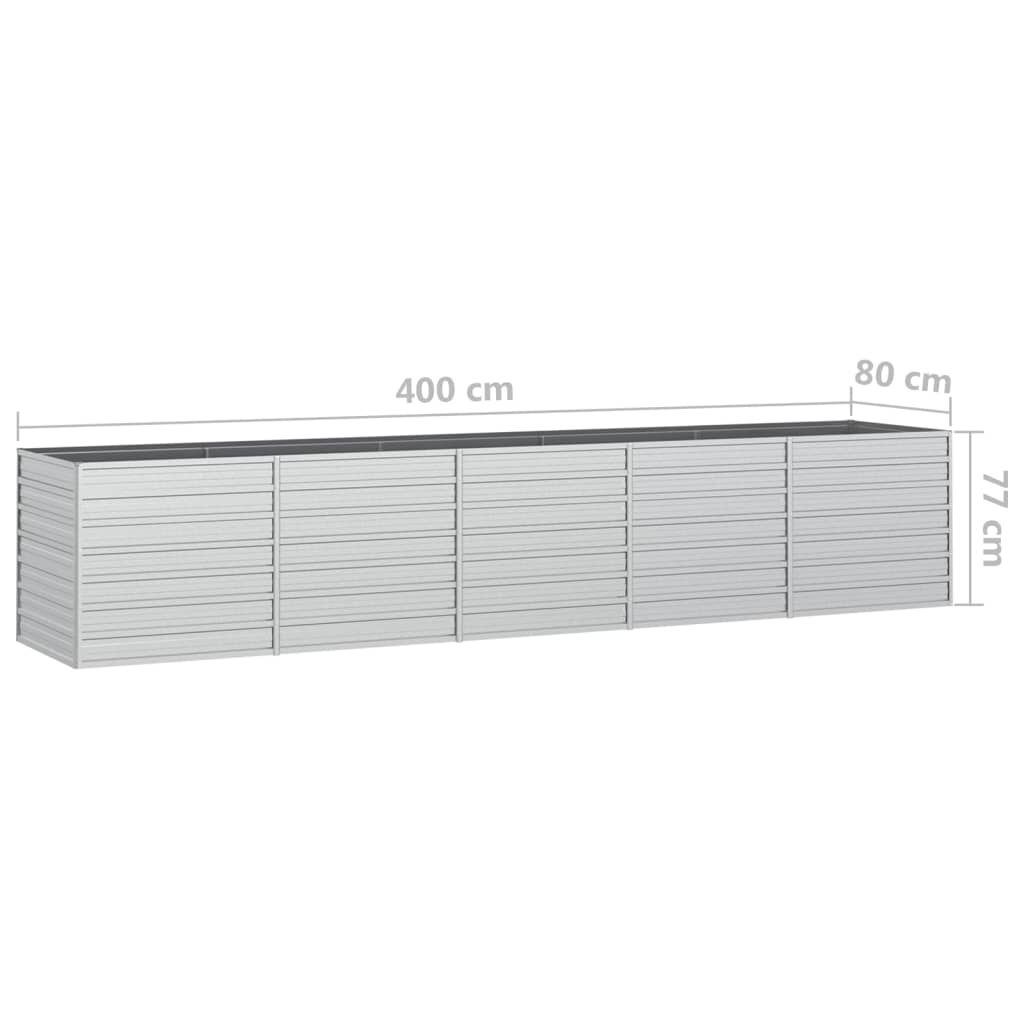 vidaXL Plantenbak Verhoogd 400cm - 35% Korting! Zilver