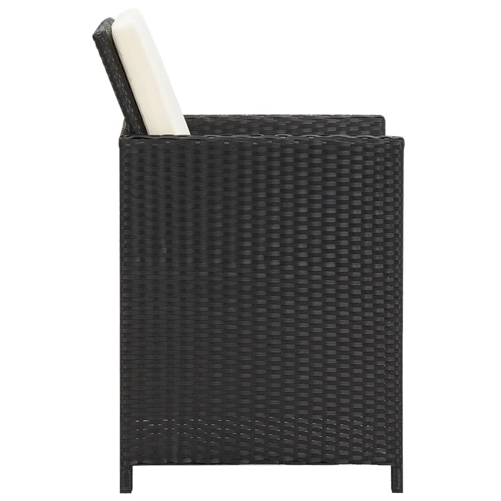 vidaXL Tuinstoelen 2 st Zwart Rattan + Kussens -47%