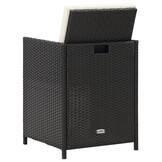 vidaXL Tuinstoelen 2 st Zwart Rattan + Kussens -47%