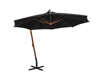 Zweefparasol Vurenhout Zwart 3,5x2,9m - 62% Korting!