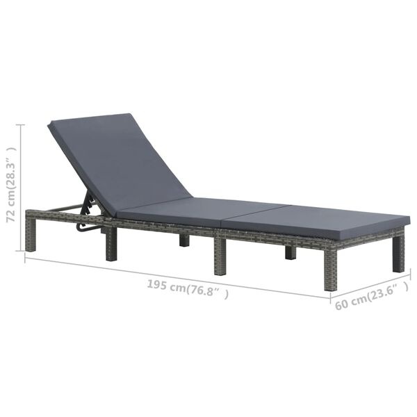 VidaXL Ligbed Antraciet met Kussen - 61% Korting!