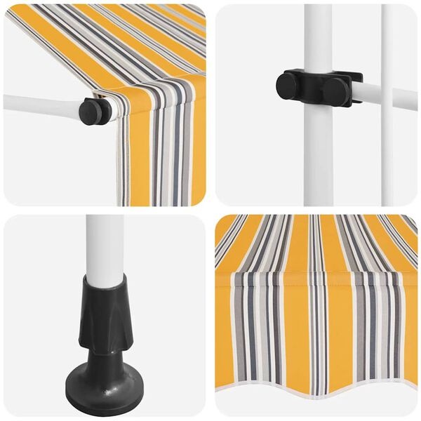 vidaXL Luifel 250cm Geel/Blauw - 61% Korting!
