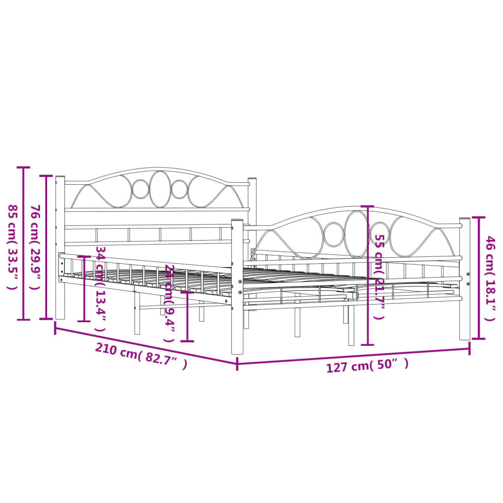 vidaXL Bedframe 120x200 Wit - Zo Goed Als Nieuw! 40% Korting